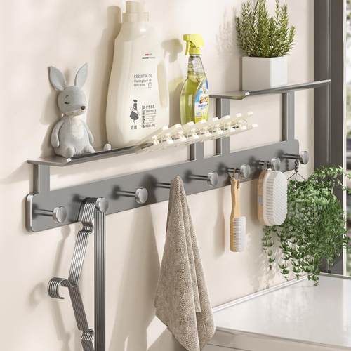 卫生间挂钩墙上壁挂创意浴室门后衣帽毛巾排钩子免打孔挂衣置物架