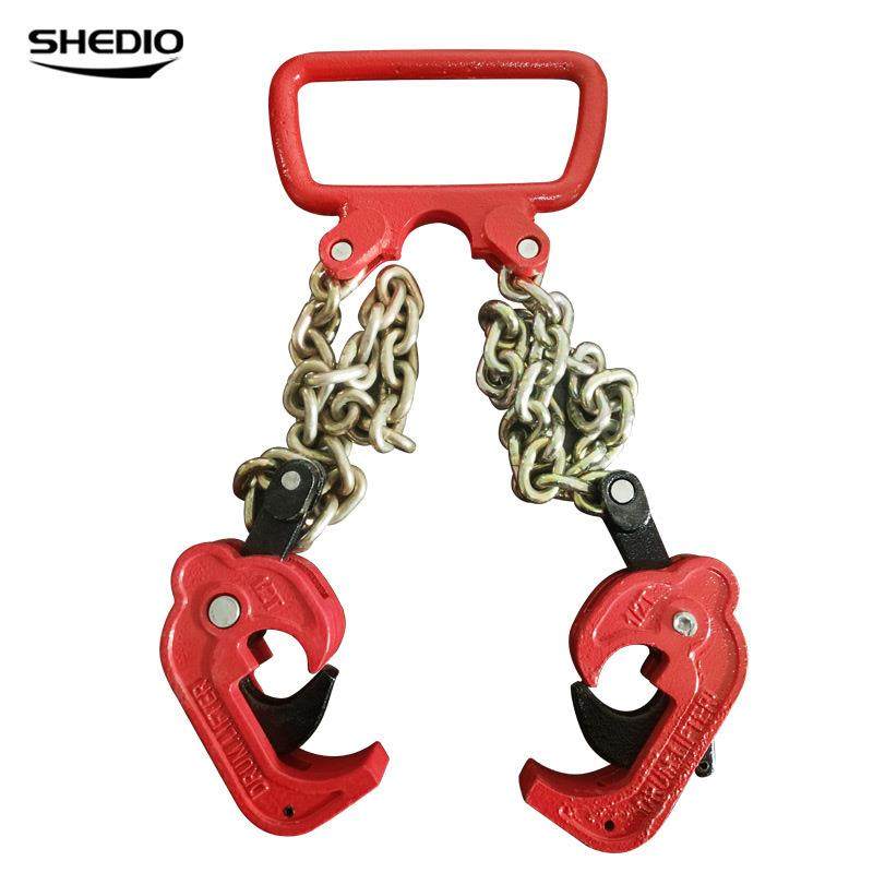 晟雕叉车油桶吊钳双链起重吊钳1t2t叉车油桶吊具双链晨雕