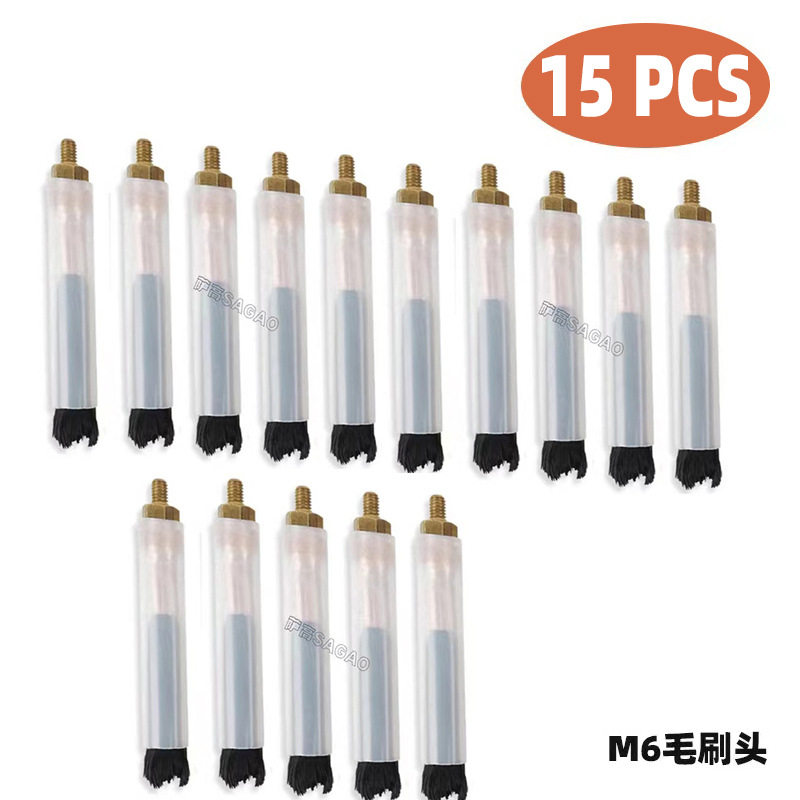 跨境毛刷头焊道处理机M6/8/10毛刷枪不锈钢焊斑清洗毛刷头15PCS