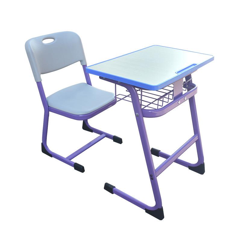 新款颜色多样化塑料铁网中小学生课桌椅学校辅导班课桌椅子儿童凳