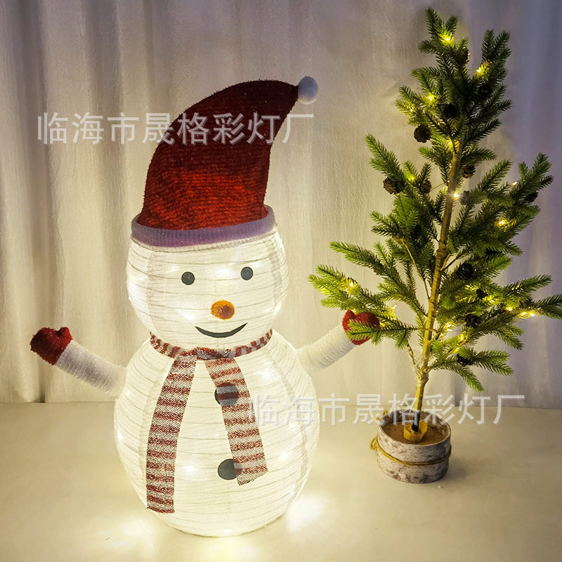 圣诞发光雪人灯折叠伸缩