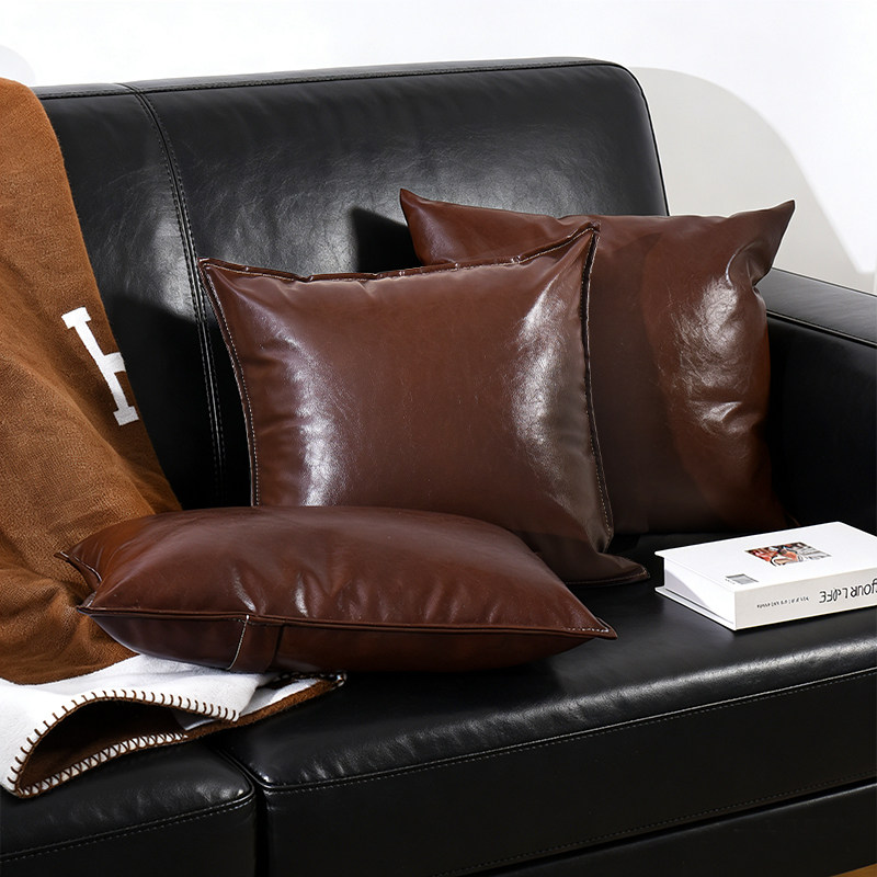 真皮靠枕轻奢牛皮靠客厅办公室油蜡皮靠枕护腰枕简约沙发方形靠包,居家布艺,靠垫/抱枕,淘宝优惠券,粉丝福利购,淘宝优惠卷