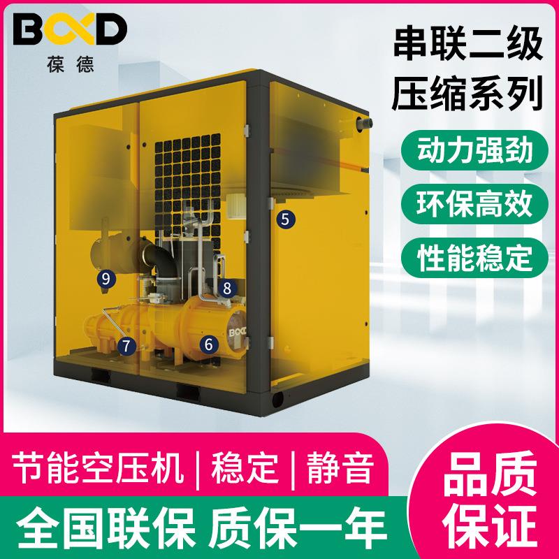 串联二级空压机节能低噪静音永磁变频一体机55kw空气压缩机