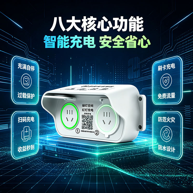 妥电2200W户外双路电动车充电桩