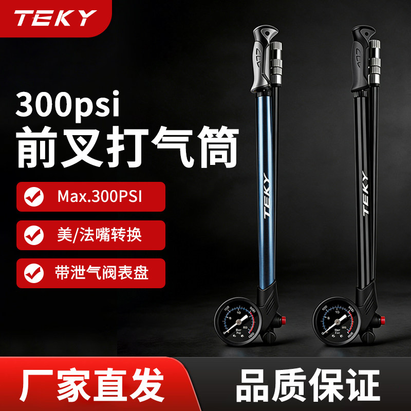 TEKY前叉打气筒登山车气叉气压自行车减震器后胆避震器可携式打气图片