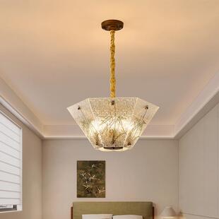 美式客厅吊灯田园乡村复古简约餐厅灯中古风主卧室书房灯3669