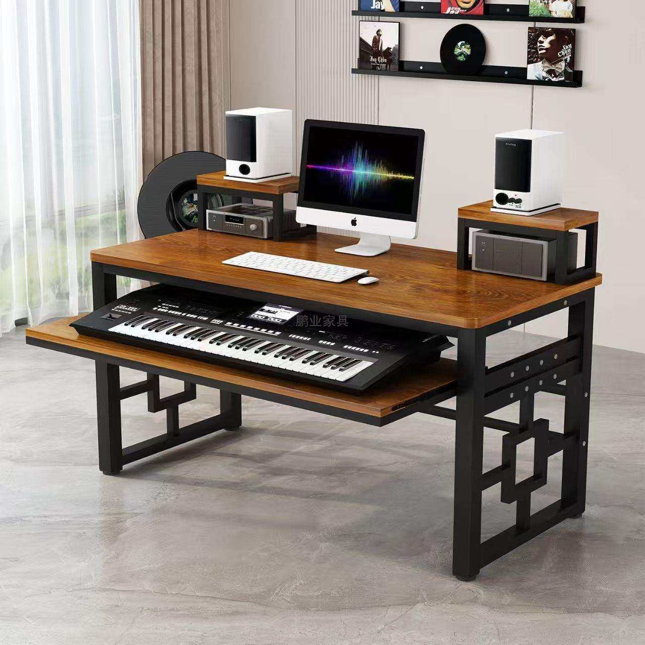 轻奢编曲工作台简约电子琴桌古筝电钢琴桌音乐制作剪辑师编曲桌子