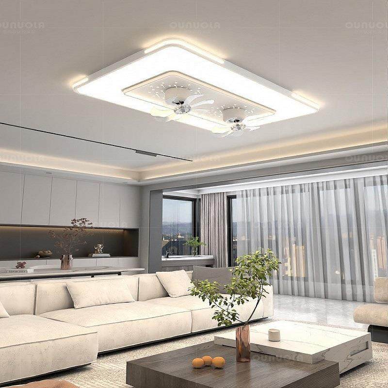 简约现代轻奢客厅风扇灯吊扇灯一体卧室灯电风扇吸顶吊灯全屋套餐