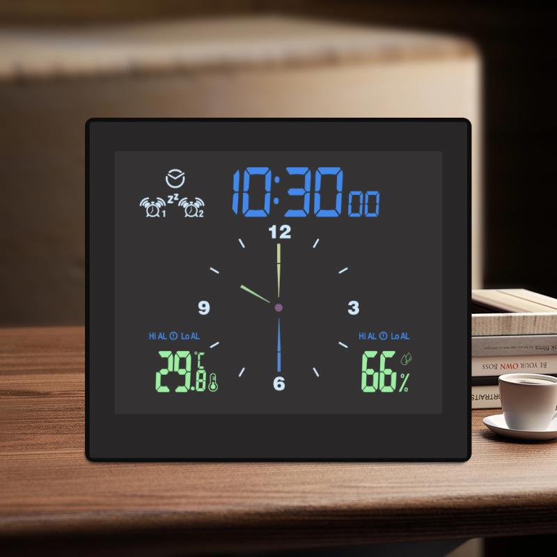 多功能防水时钟创意桌面定时器闹钟学生时间管理器室内温度湿度计