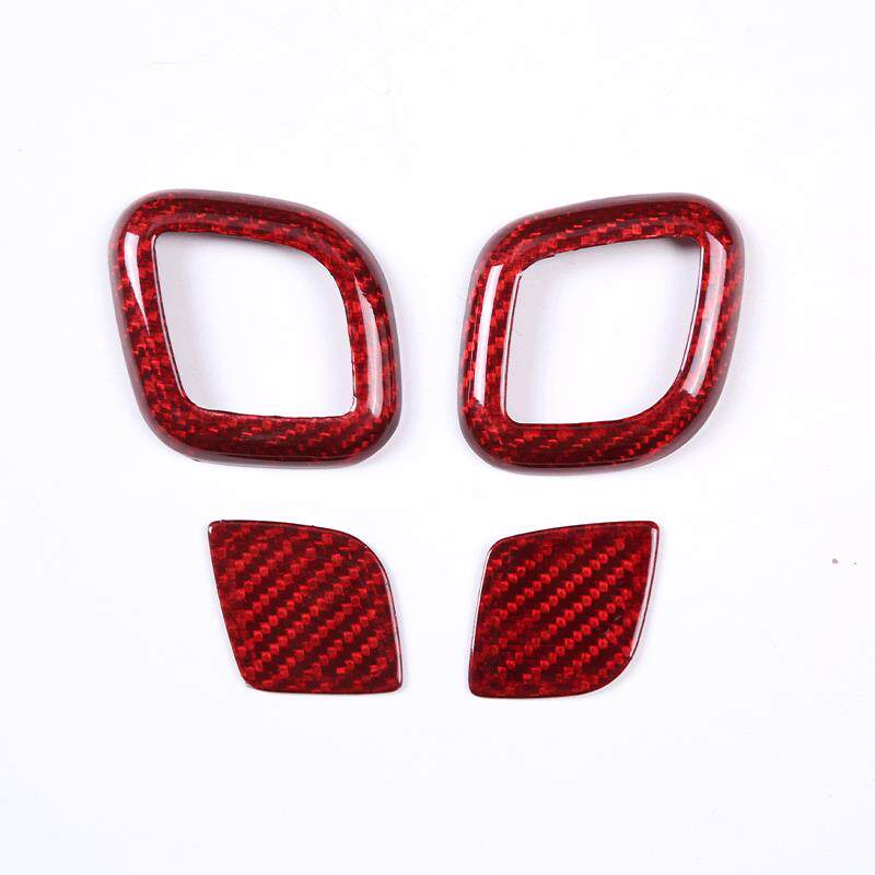 深圳欧创适用于14-21款玛沙拉蒂头枕装饰盖真碳纤维4件红色