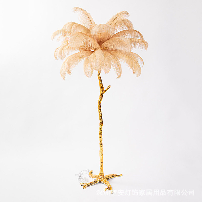 鸵鸟羽毛轻奢婚庆氛围落地灯