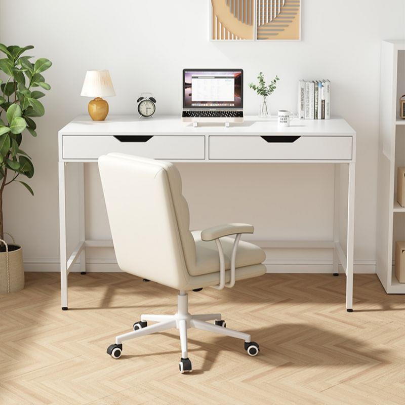 奶油风电脑桌台式家用抽屉书桌学生学习办公桌子简易小型化妆桌