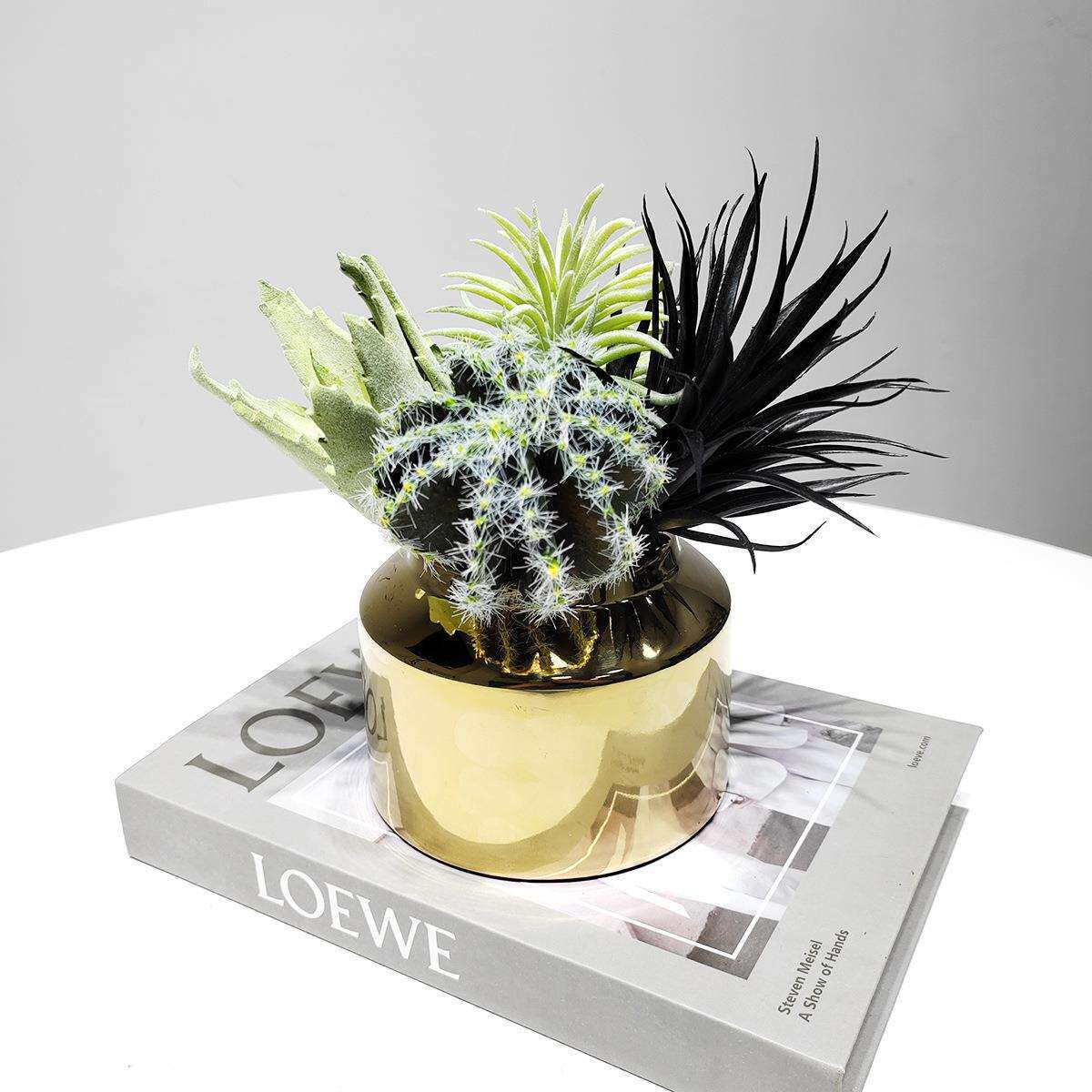 现代轻奢创意陶瓷仿真花艺摆件客厅办公洗手间洽谈桌假花绿植摆设