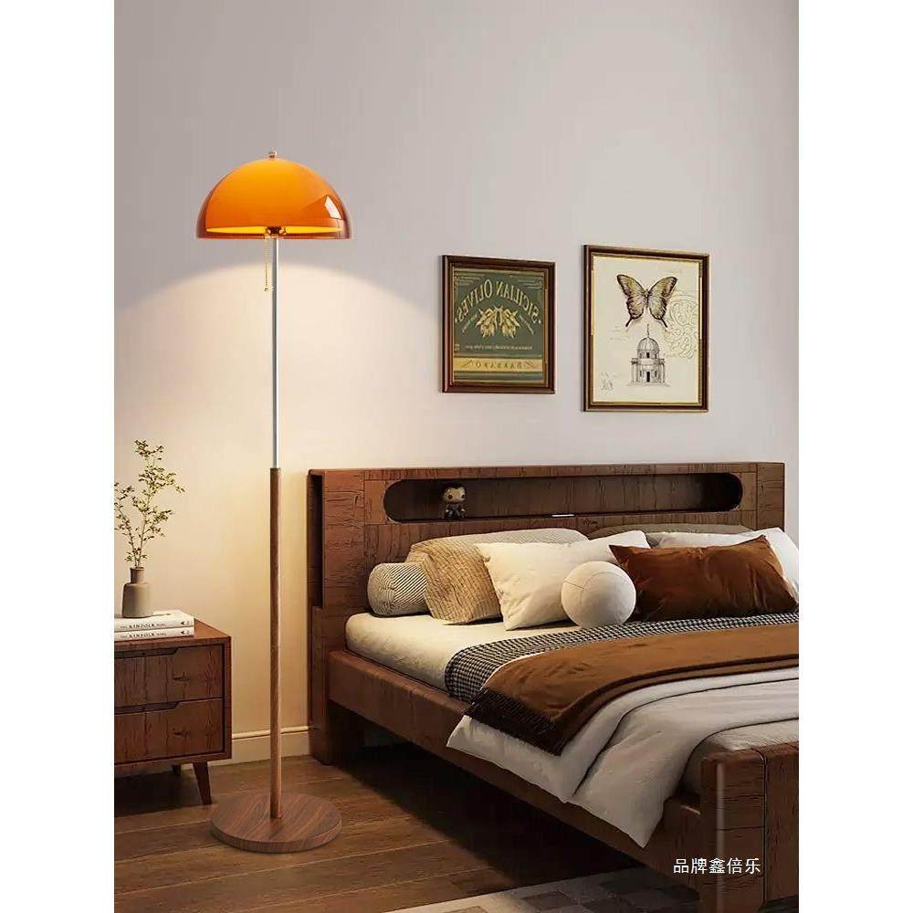 法式中古风客厅艺术感落地灯卧室床头复古沙发旁边感立式台灯无