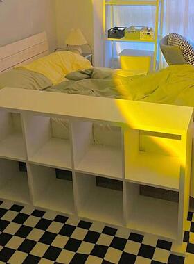 时尚简约实木免漆杉木置物架2层设计客厅书房卧室适用现代风格收