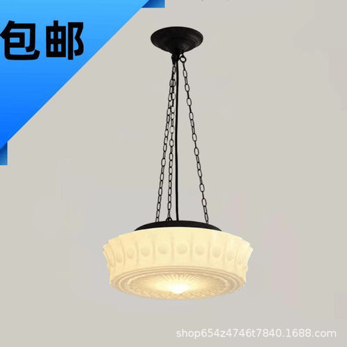 法式复古创意玻璃客厅吸顶灯中古风过道餐厅吧台卧室奶油风吊灯