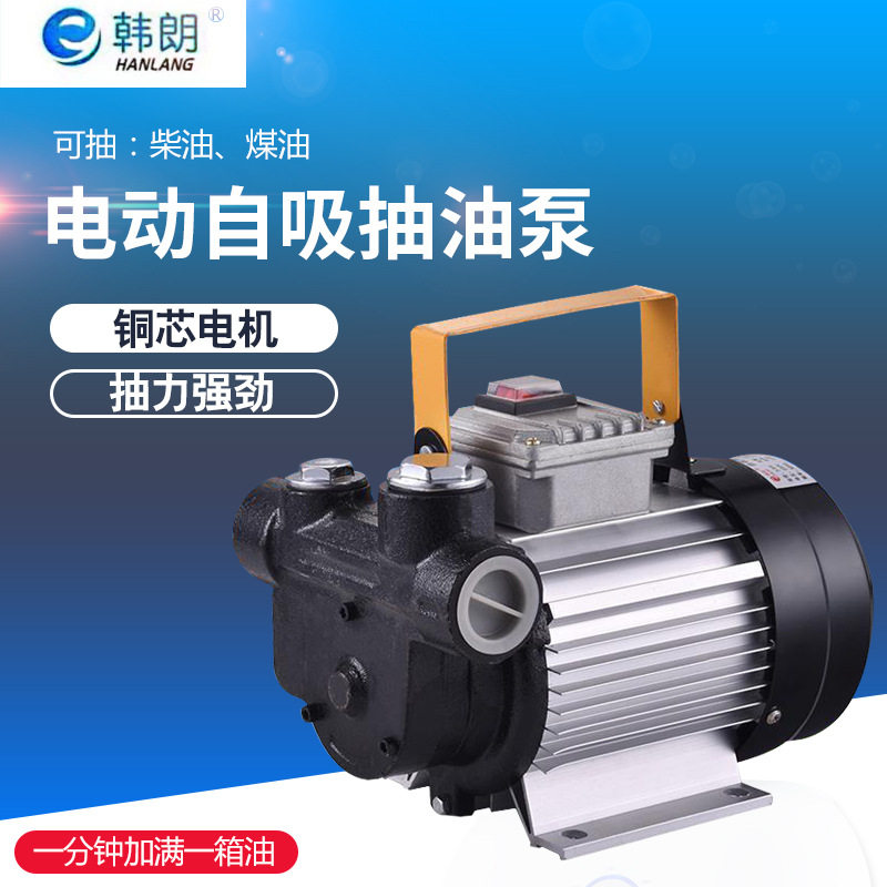 韩朗家用手提移动加油机大流量高扬程电动自吸柴油煤油抽油泵批发