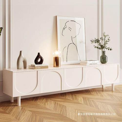轻奢奶油风电视柜现代简约电视柜法式客厅卧室地柜新款收纳电视柜