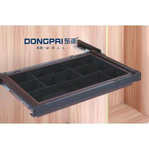 东派-衣帽间衣柜拉篮抽拉伸缩收纳置物篮深46CM黑白2色可选含轨