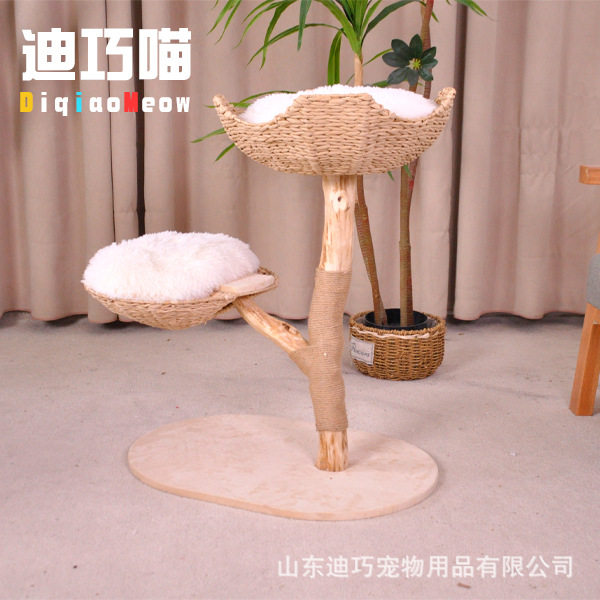 藤编实木猫爬架猫窝工厂直供