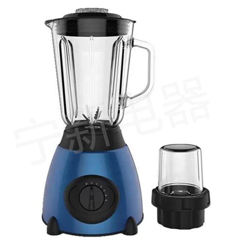 外贸英文二合一不锈钢主机1.5L玻璃罐电动搅拌机水果搅拌机