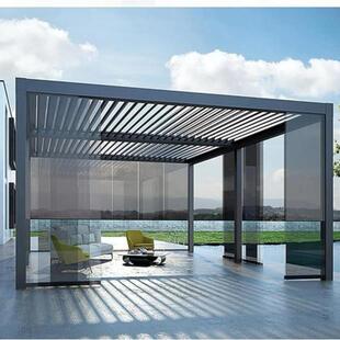 户外凉棚休闲亭子凉亭顶部百叶防水遮阳铝合金凉棚庭院花园后院