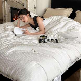 轻奢全棉水洗提花被芯山宁泰抗菌防霉保暖冬被单双人柔软春秋被
