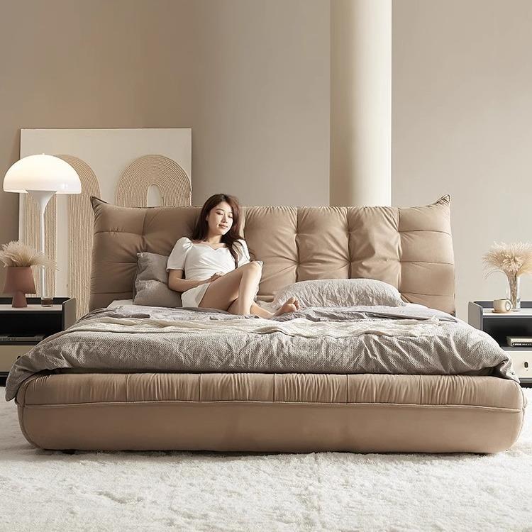 baxter奶油风布艺床现代简约法式云朵落地主卧极简毛毛虫科技布床