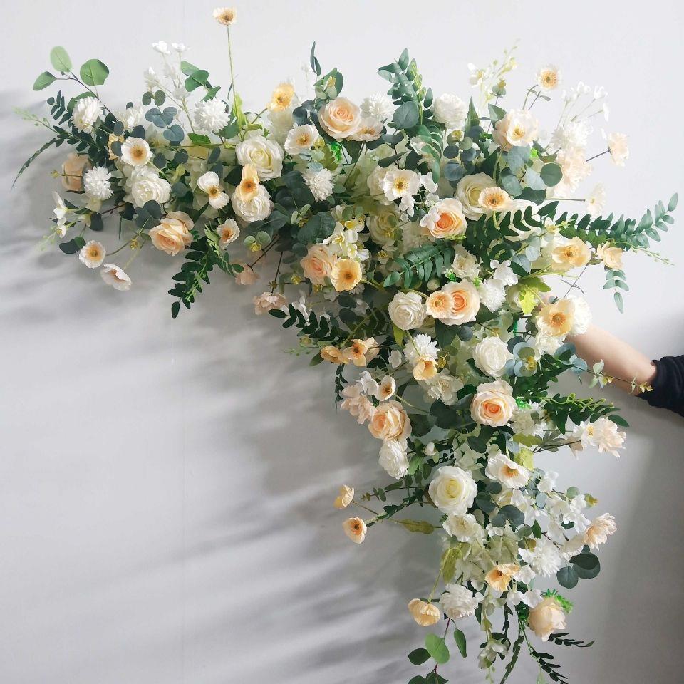 婚庆路引拐角仿真绢花花排