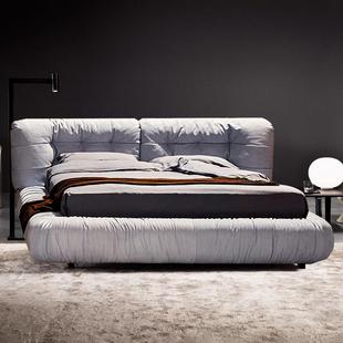 QS云朵床床意式 科技布网 轻奢主卧1.51.8大床宅寂风羽绒2022新款