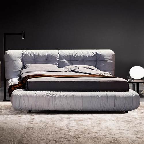 QS云朵床床意式轻奢主卧1.51.8大床宅寂风羽绒2022新款科技布网