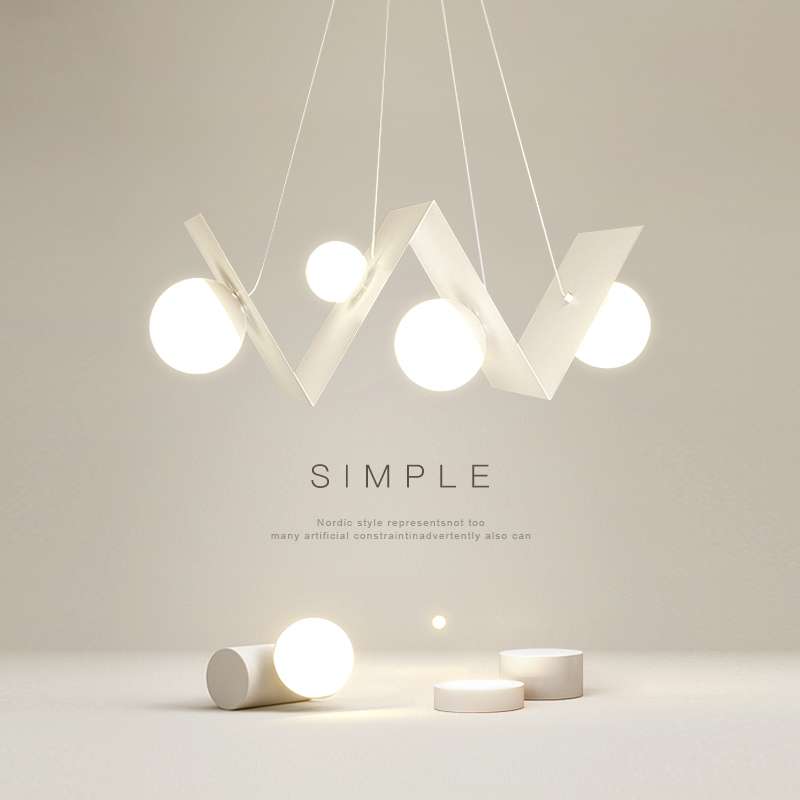 灯屋设计师餐厅吊灯现代简约大气吧台灯极简创意奶油风几何餐桌灯