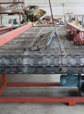 重型链板输送机废石废铁流水线输送机耐高温重型输送链板输送机