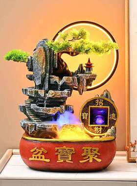 假山流水喷泉客厅循环水景观风水轮办公室生财桌面装饰品摆件