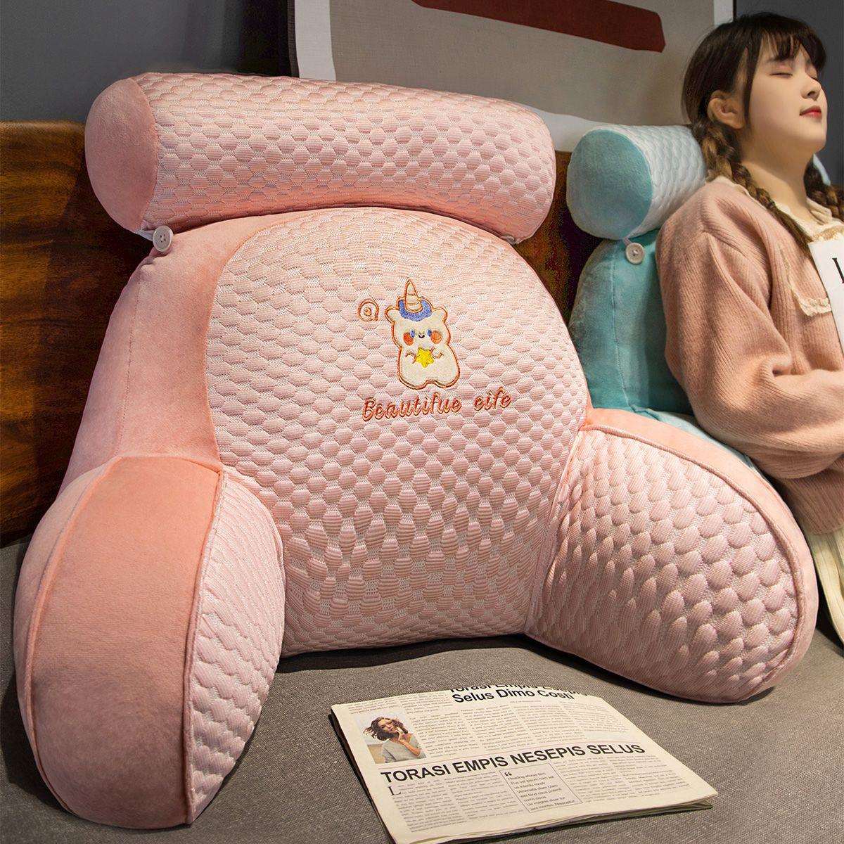 床头靠垫软包护腰靠枕大靠背孕妇沙发抱枕头学生宿舍床上看书夏季