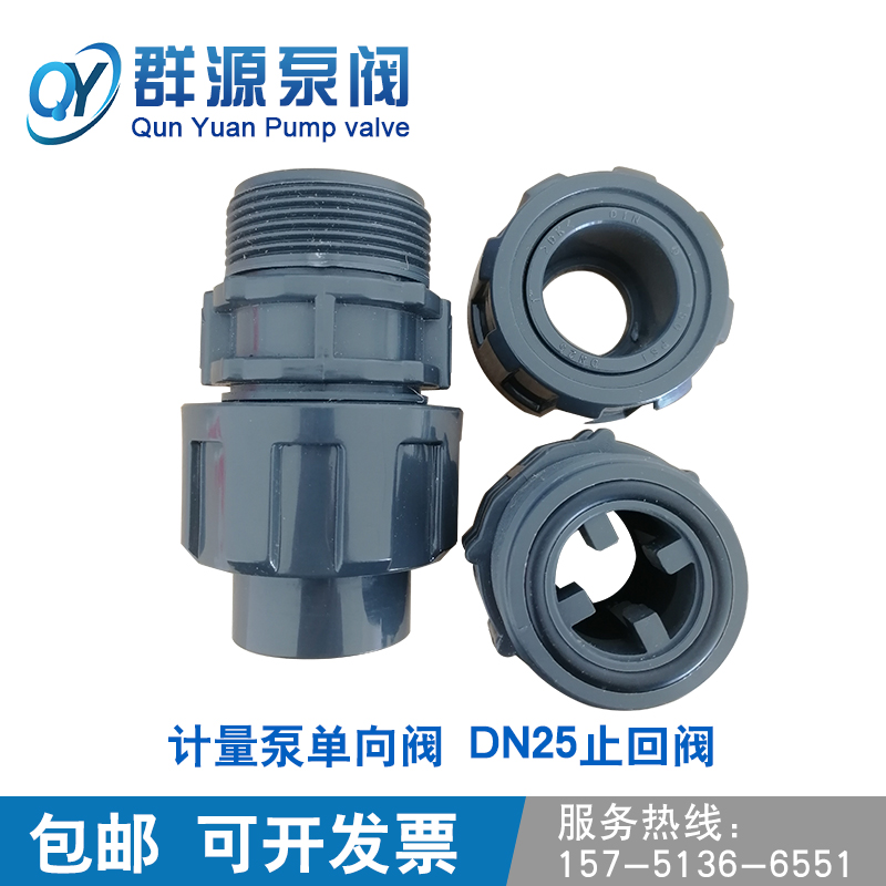 爱力浦计量泵单向阀DN25止回阀米顿罗计量泵配件GB0600PVC接头