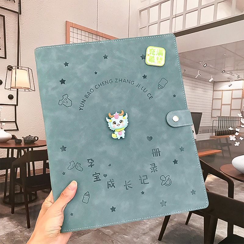 孕检记录册龙宝宝软皮大容量A4/A5活页收纳袋检查单孕检b超收纳册