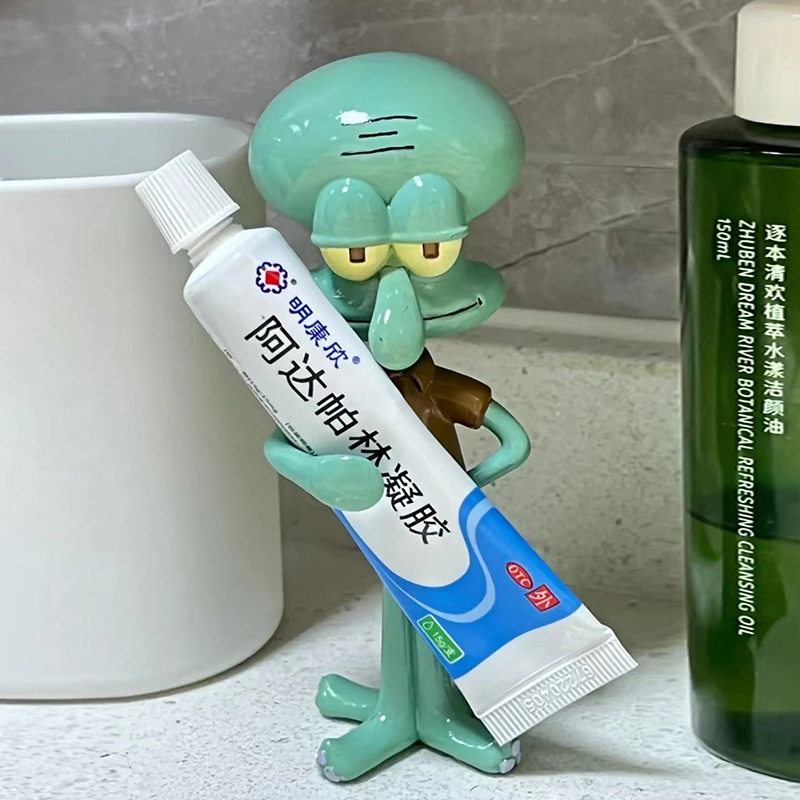 可爱卡通章鱼哥笔托梳子剃须刀桌面收纳架牙刷置物架创意桌面摆件,家居饰品,桌面摆件,淘宝优惠券,粉丝福利购,淘宝优惠卷