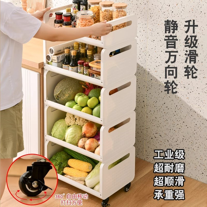厨房菜篮子置物架家用收纳放水果蔬菜多层落地可移动多功能小推车