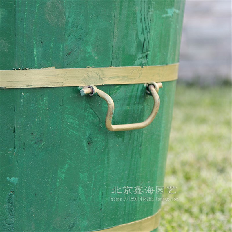 绿色大木桶种树盆实木盆景绿萝园林景观庭院户外大花盆圆形种花桶