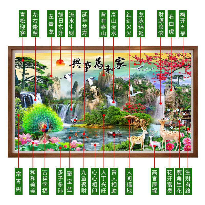 十字绣2021新款绣客厅画家和万事兴手工线绣现代风景字画大幅大气
