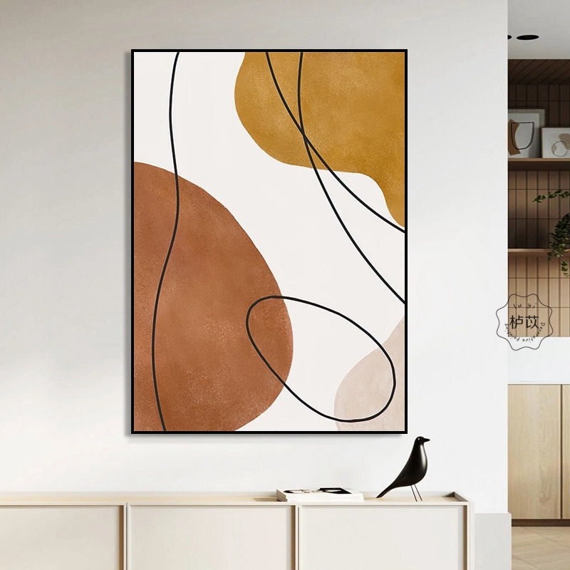 现代简约客厅沙发抽象装饰画线条极简风卧室挂画玄关过道餐厅壁画