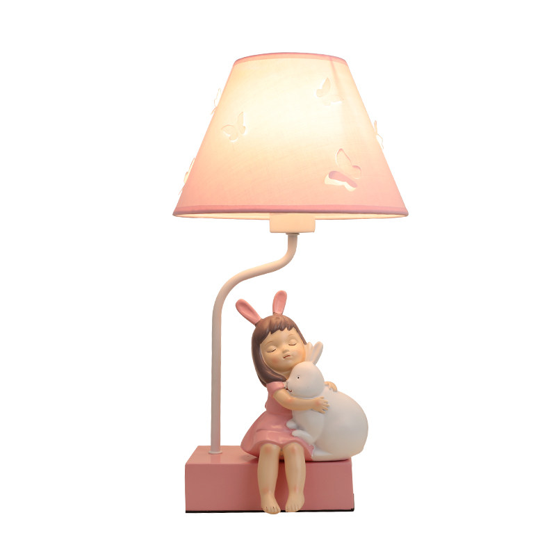 台灯卧室床头灯女孩可爱创意卡通兔子公主全光谱调光儿童护眼装饰