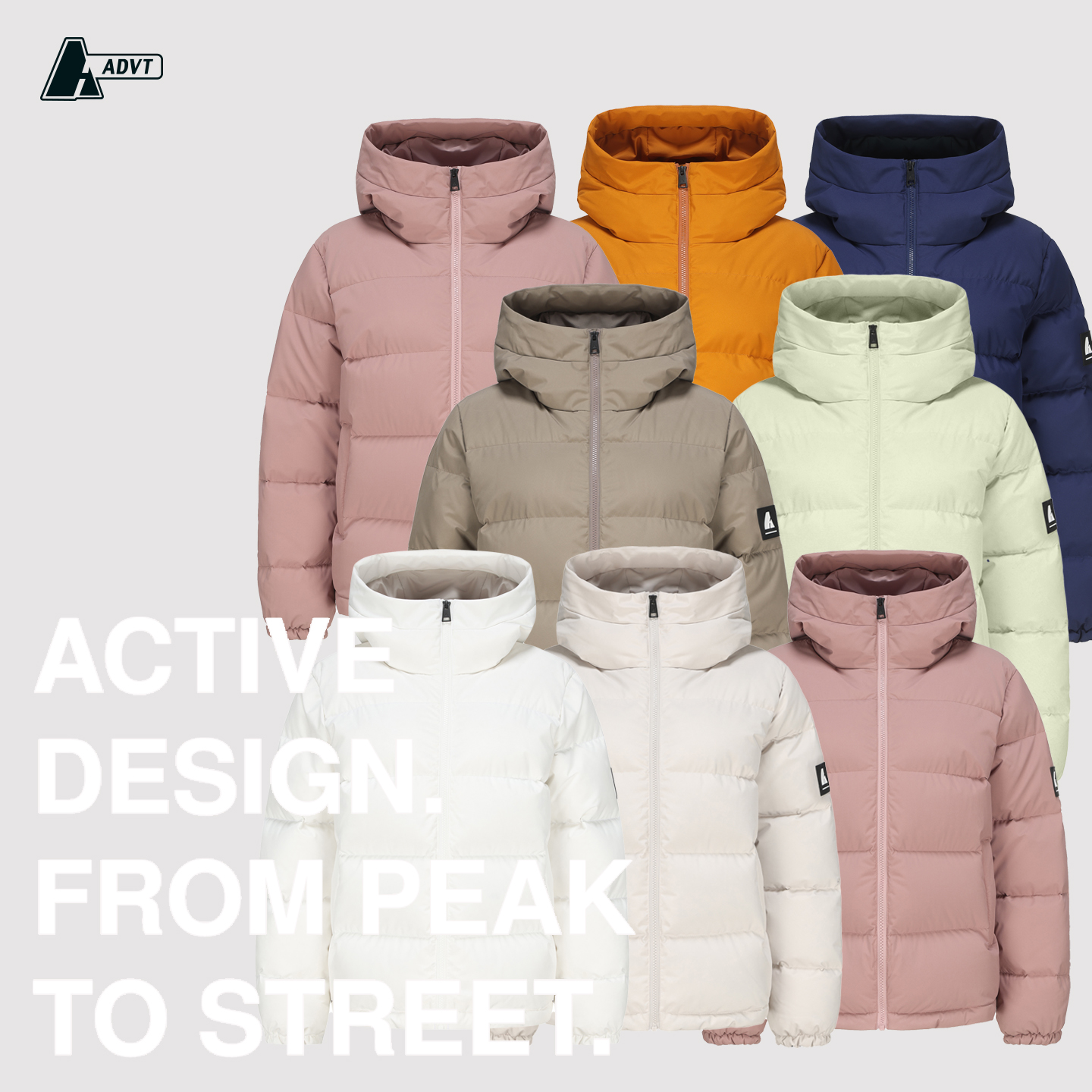 ADVT时尚连帽羽绒服加厚保暖短款