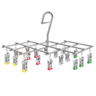 4金属衣架折叠30家用特厚无痕阳台女孩晾加粗收纳晒防风不锈钢舍