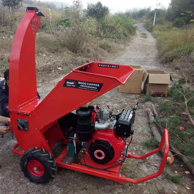 小型移动式树枝粉碎机 柴油碎枝机 卧式园林碎木机