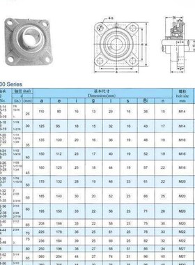方形轴承座带轴承UCF305 F306 F307 F308 F309 F310 311带座轴承