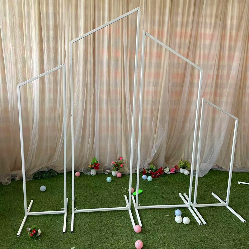 婚庆道具斜角几何屏风舞台摆件装饰背景斜边立体铁艺拱门道框架