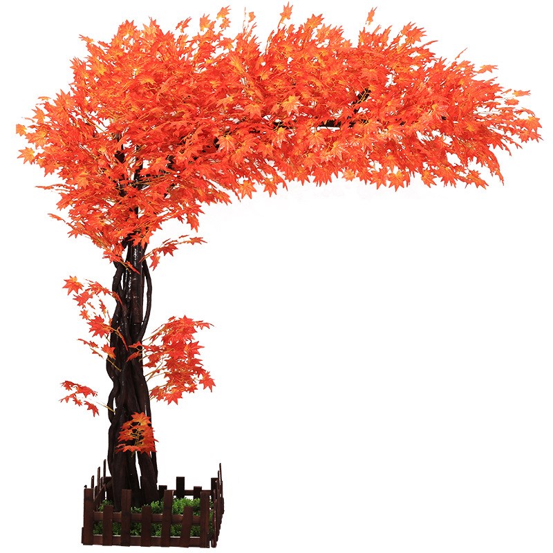 仿真红枫树枫叶树假树造型树假红枫酒店商场景观装饰树大型红枫树