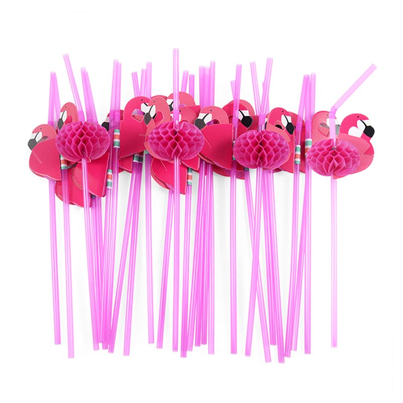 50pcs/lot Papker Straws For Flamingo Pineapple Drinking Stra